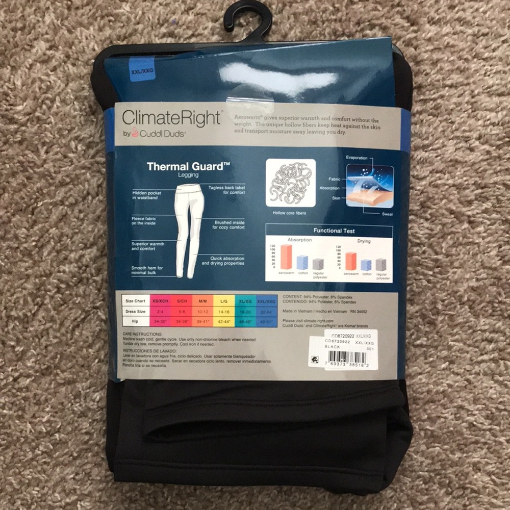 ClimateRight Black Leggings w/Thermal Guard Frigid - Picture 4 of 8